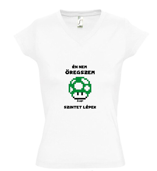 Női V nyakú póló