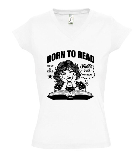 Női V nyakú póló