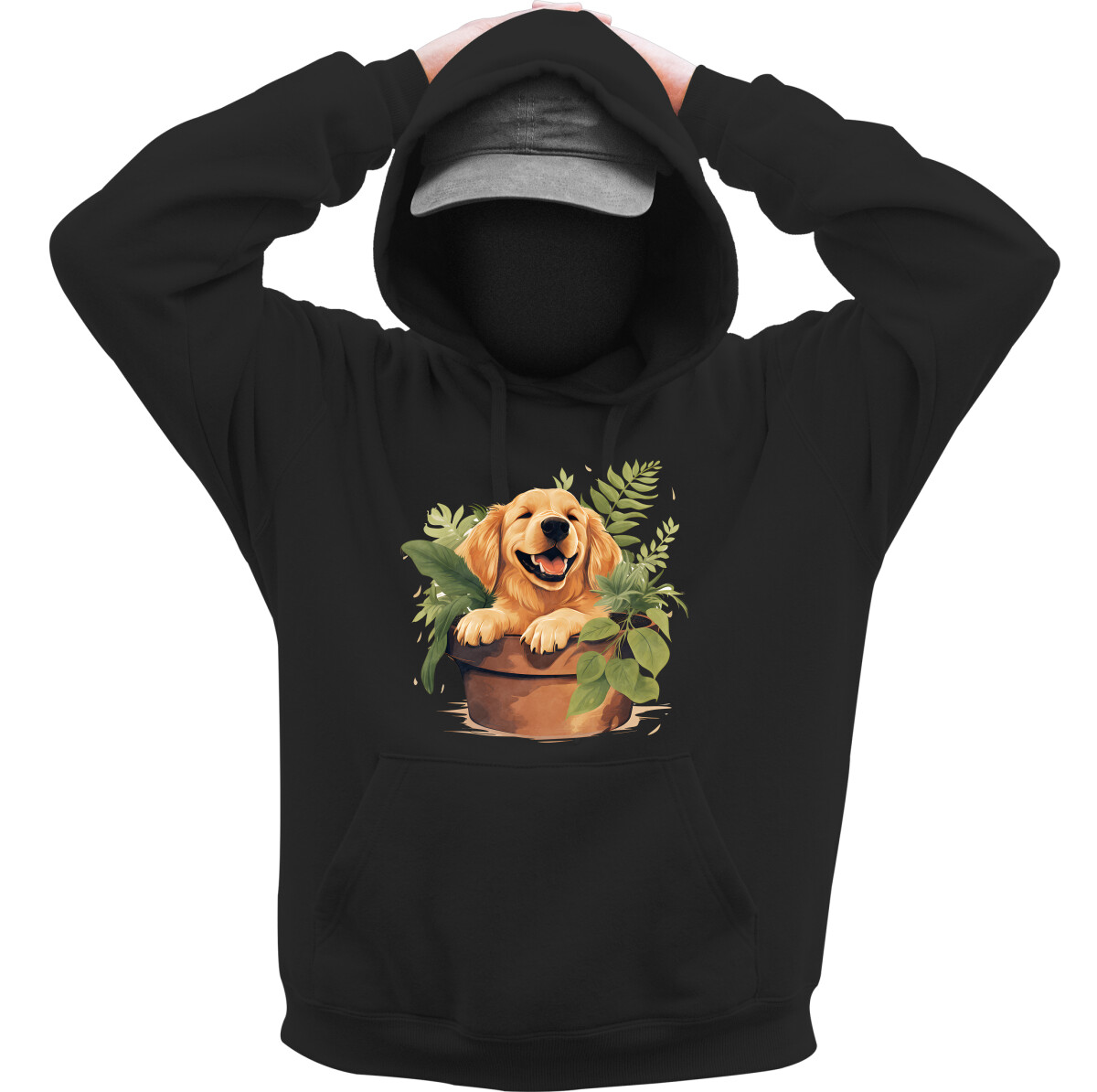 Kapucnis belebújós pulóver