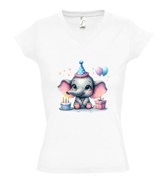 Női V nyakú póló