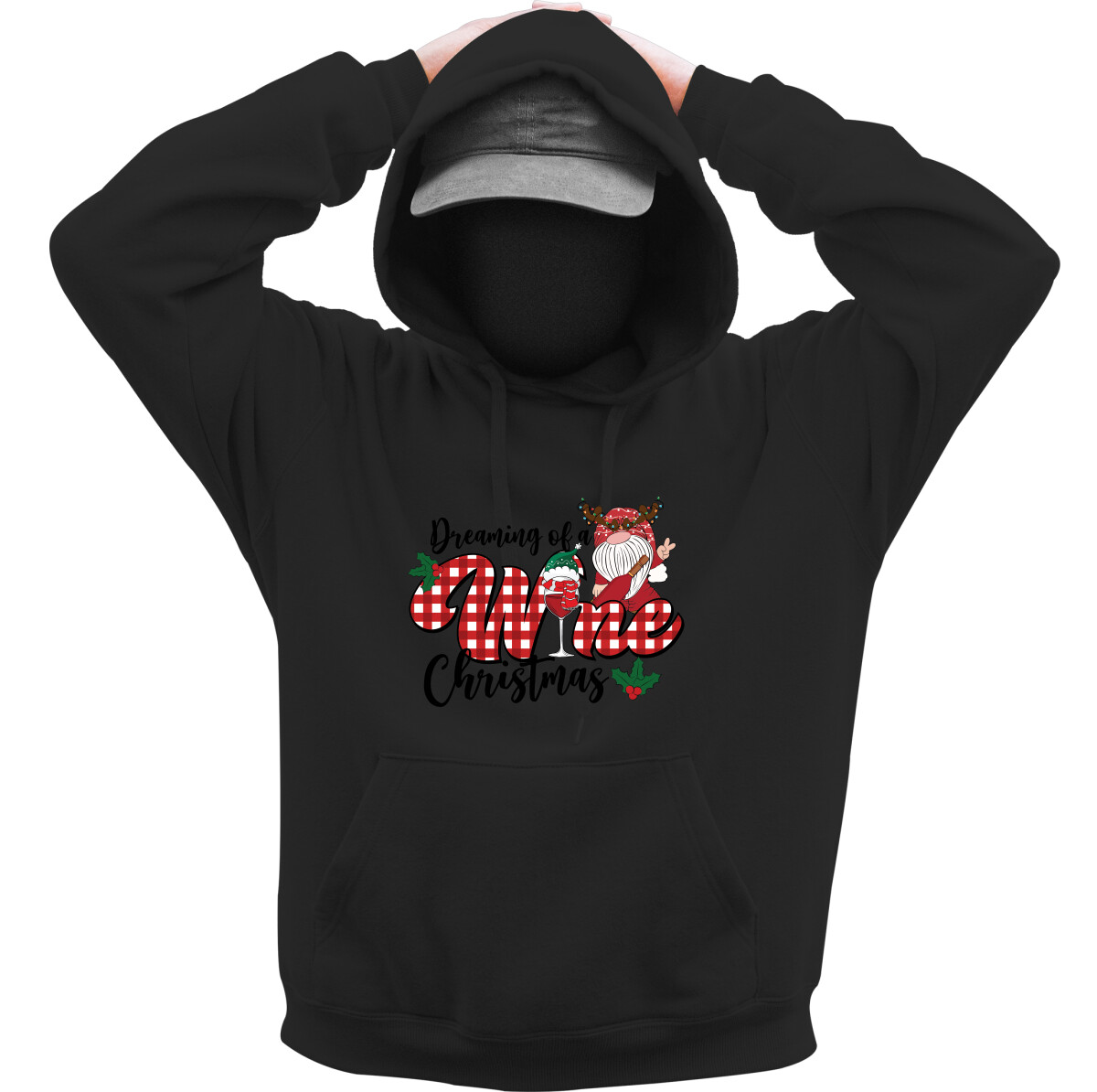 Kapucnis belebújós pulóver