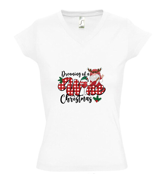 Női V nyakú póló