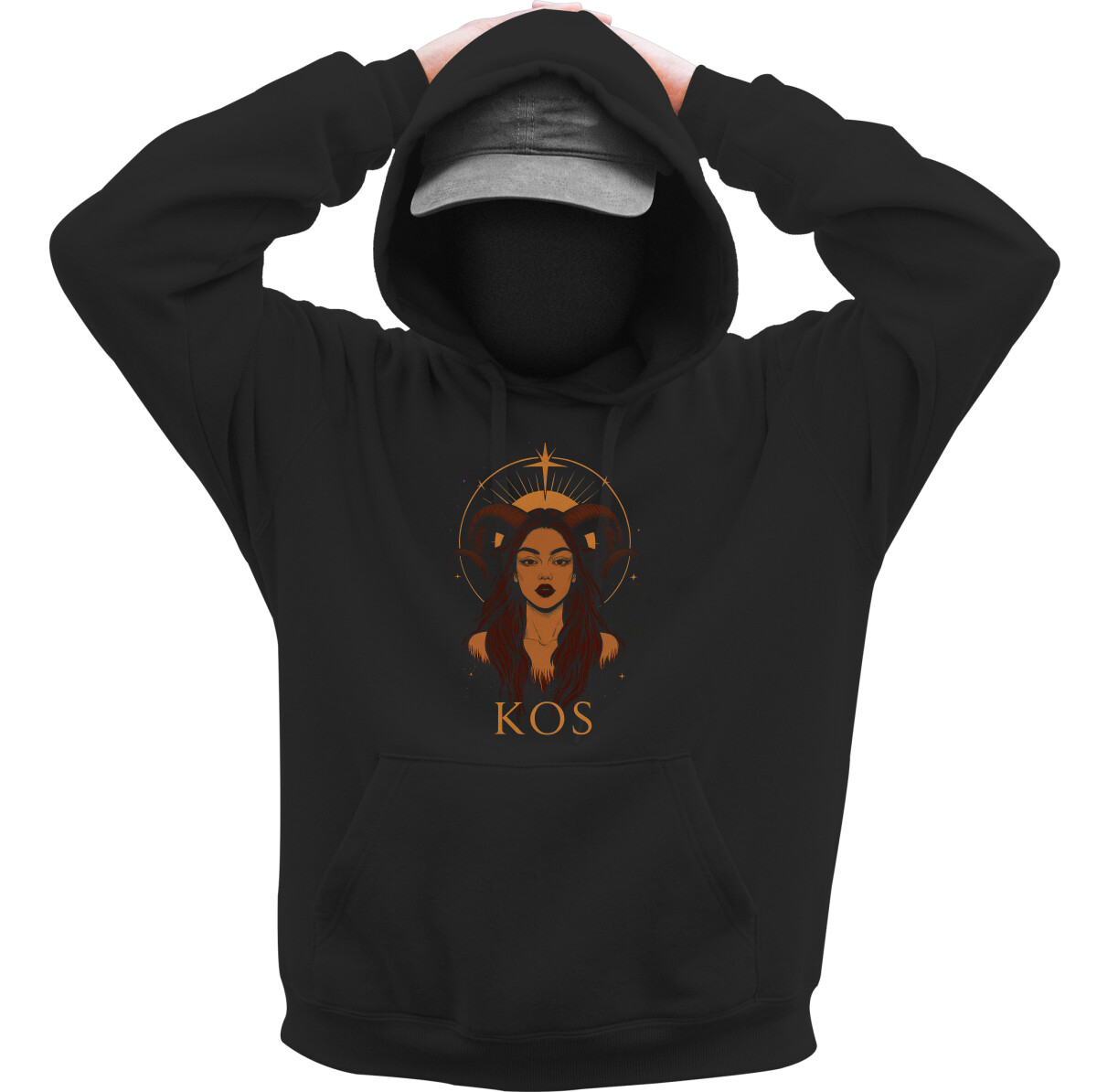 Kapucnis belebújós pulóver