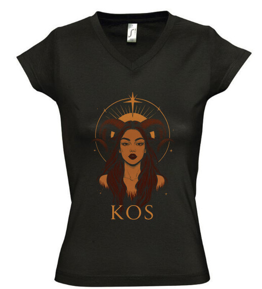 Női V nyakú póló