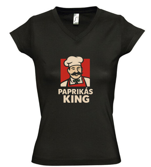 Női V nyakú póló