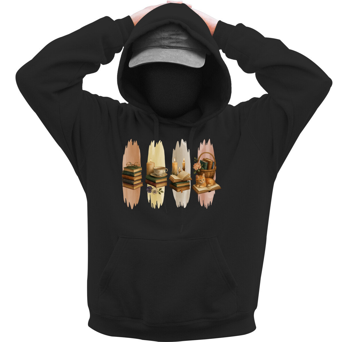 Kapucnis belebújós pulóver