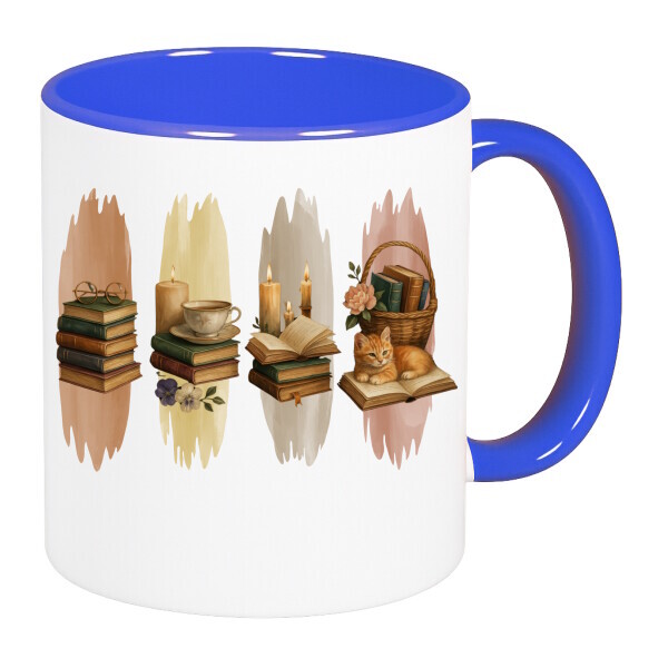 Színes fülű és belsejű bögre