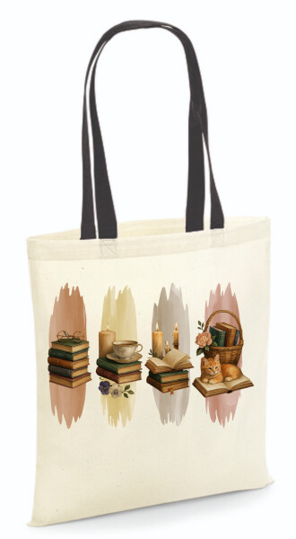 Vászontáska - színes fülű 