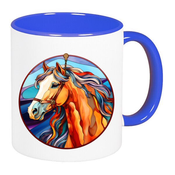 Színes fülű és belsejű bögre