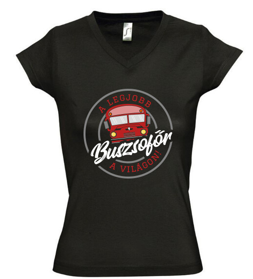 Női V nyakú póló