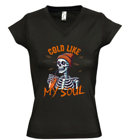 Női V nyakú póló