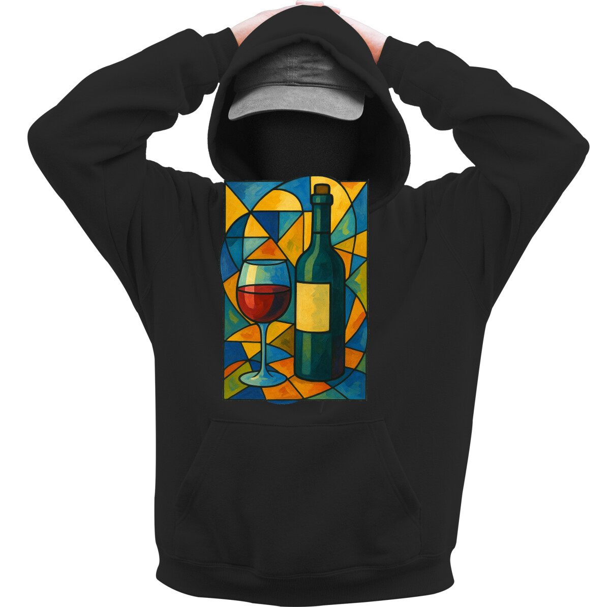 Kapucnis belebújós pulóver