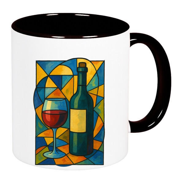 Színes fülű és belsejű bögre