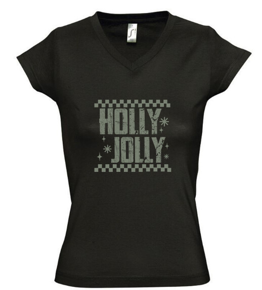 Női V nyakú póló