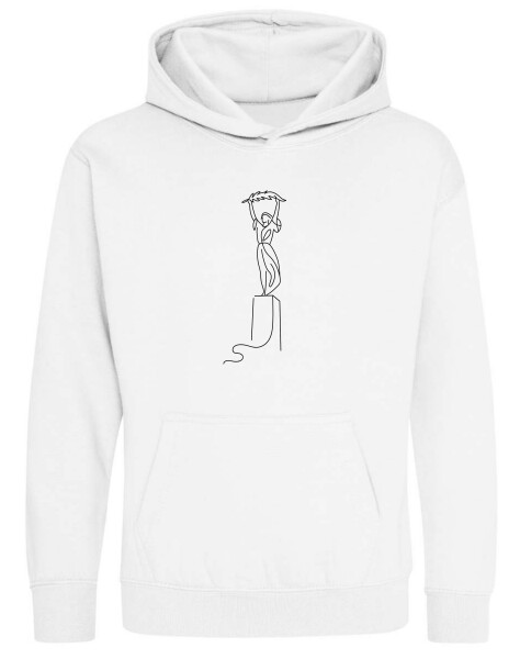 Kapucnis belebújós gyerek pulóver