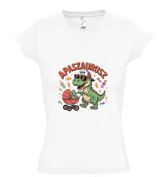 Női V nyakú póló