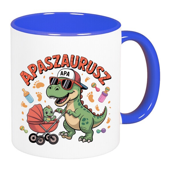 Színes fülű és belsejű bögre