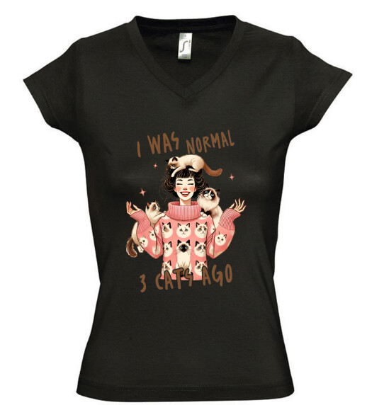 Női V nyakú póló