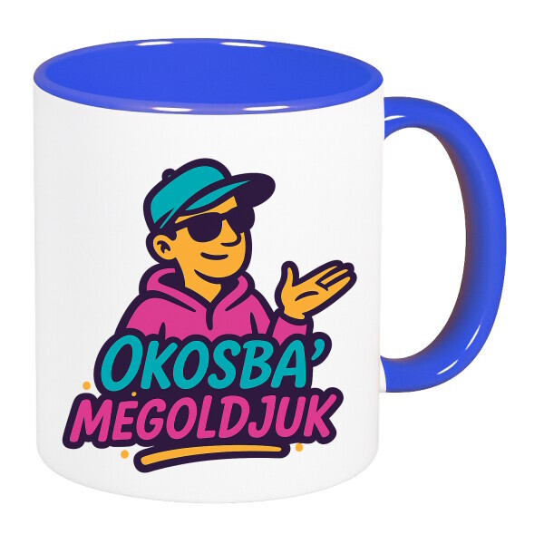 Színes fülű és belsejű bögre