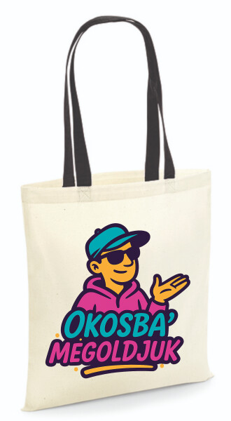 Vászontáska - színes fülű 