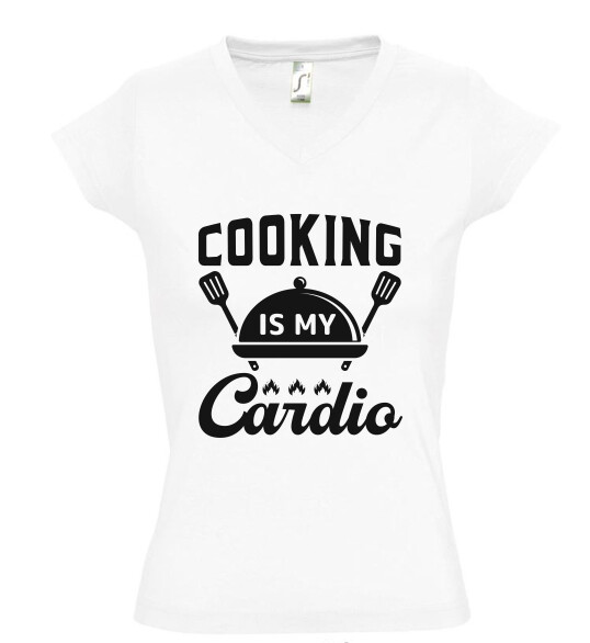 Női V nyakú póló