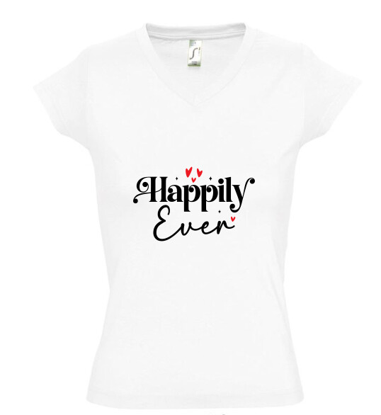 Női V nyakú póló