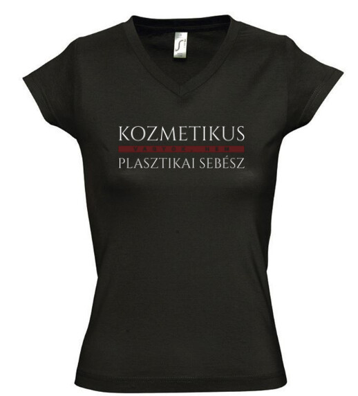 Női V nyakú póló