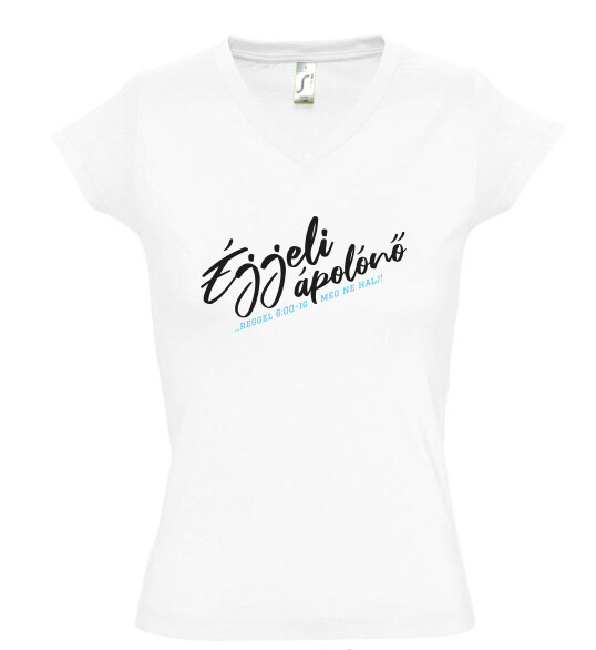 Női V nyakú póló