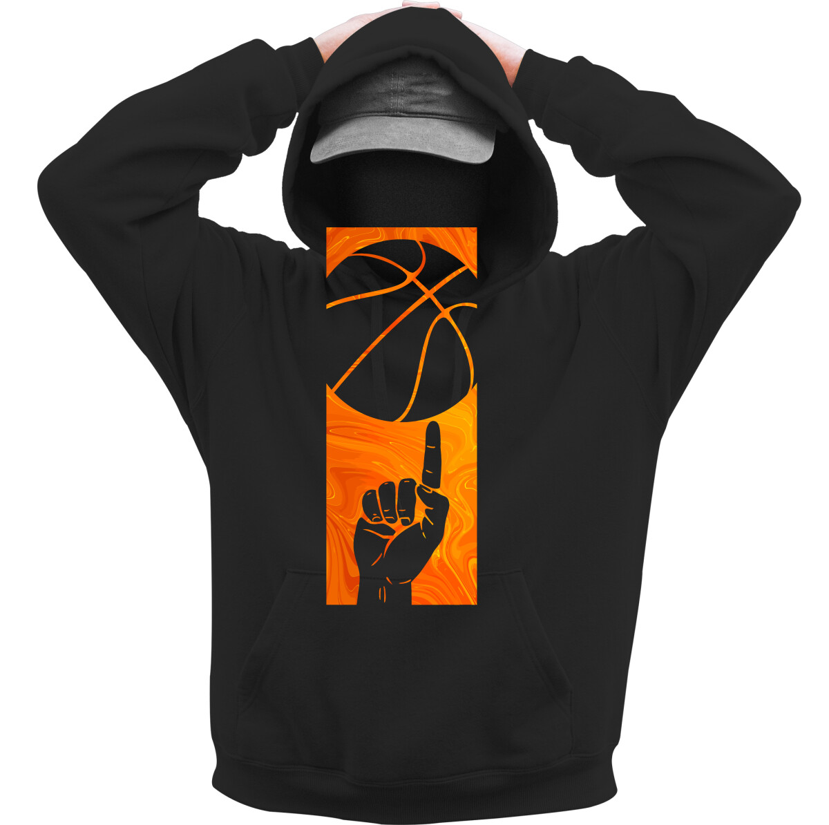 Kapucnis belebújós pulóver