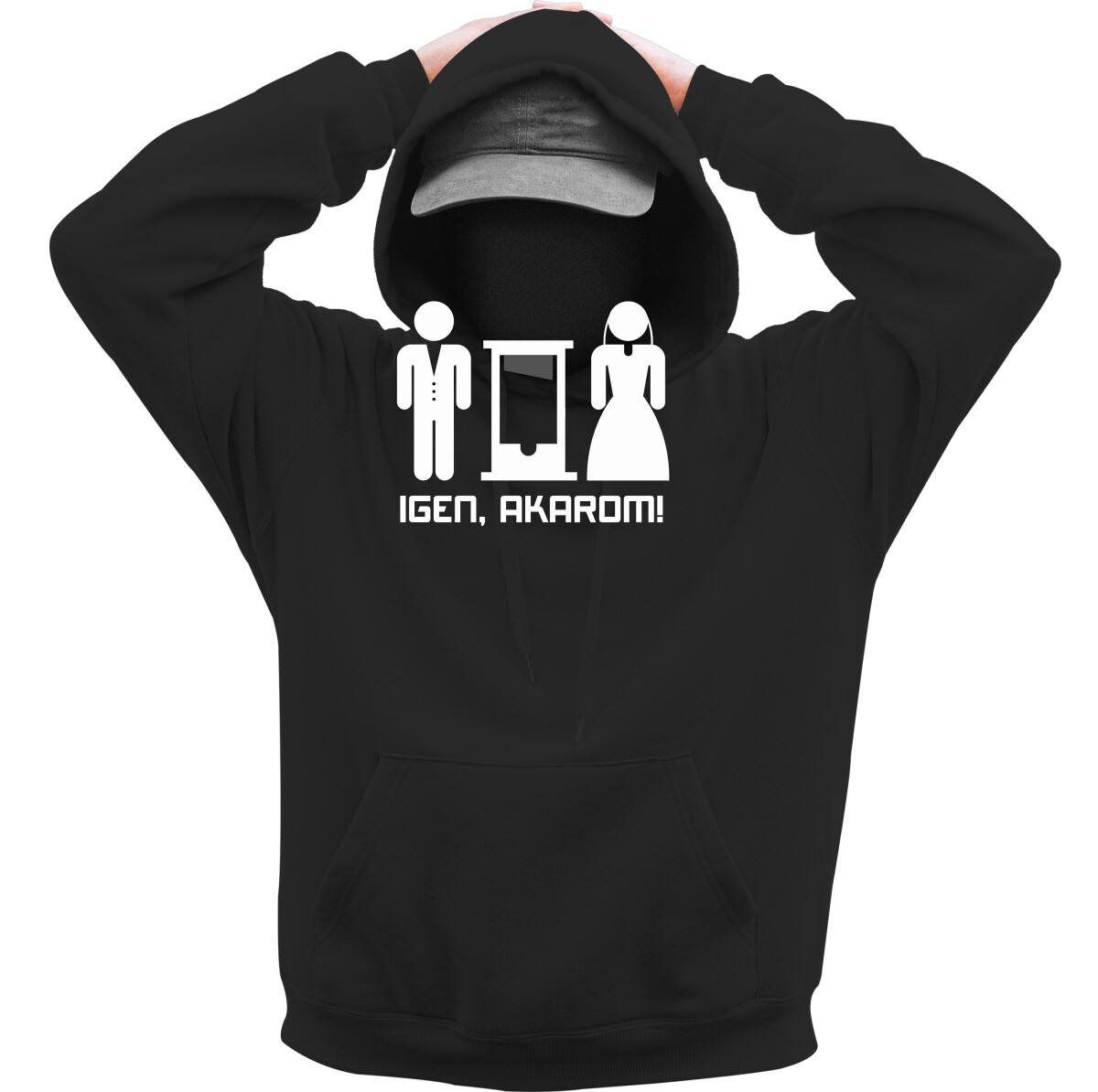 Kapucnis belebújós pulóver