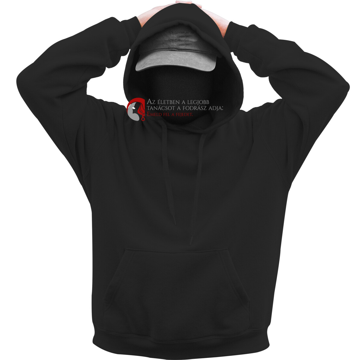 Kapucnis belebújós pulóver