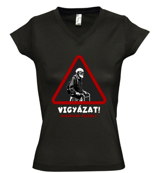 Női V nyakú póló