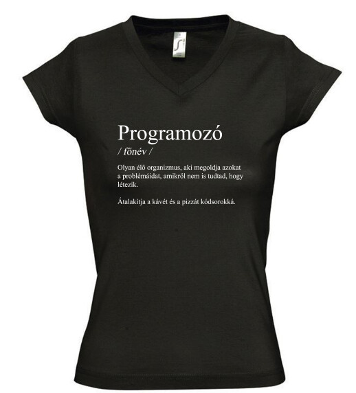 Női V nyakú póló