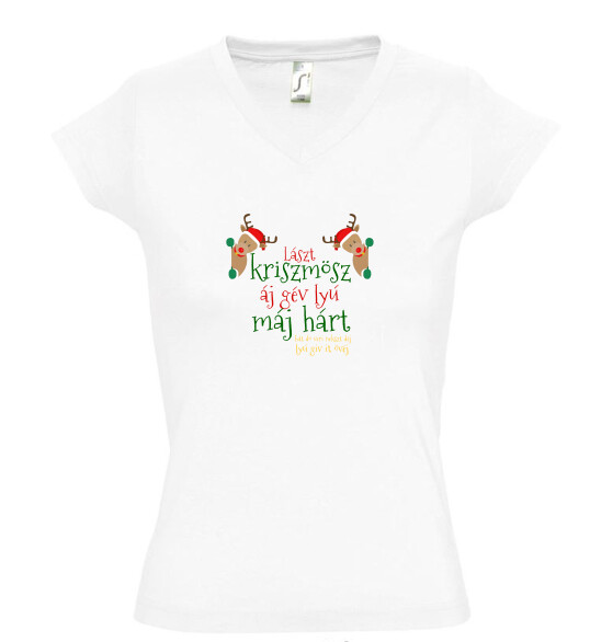 Női V nyakú póló