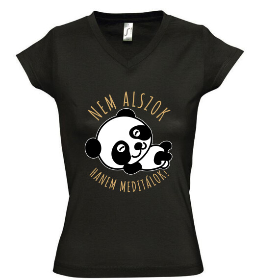 Női V nyakú póló