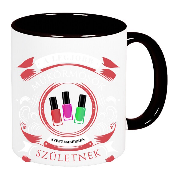 Színes fülű és belsejű bögre