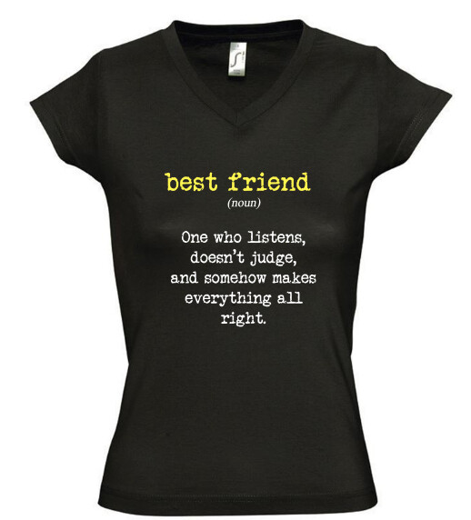 Női V nyakú póló