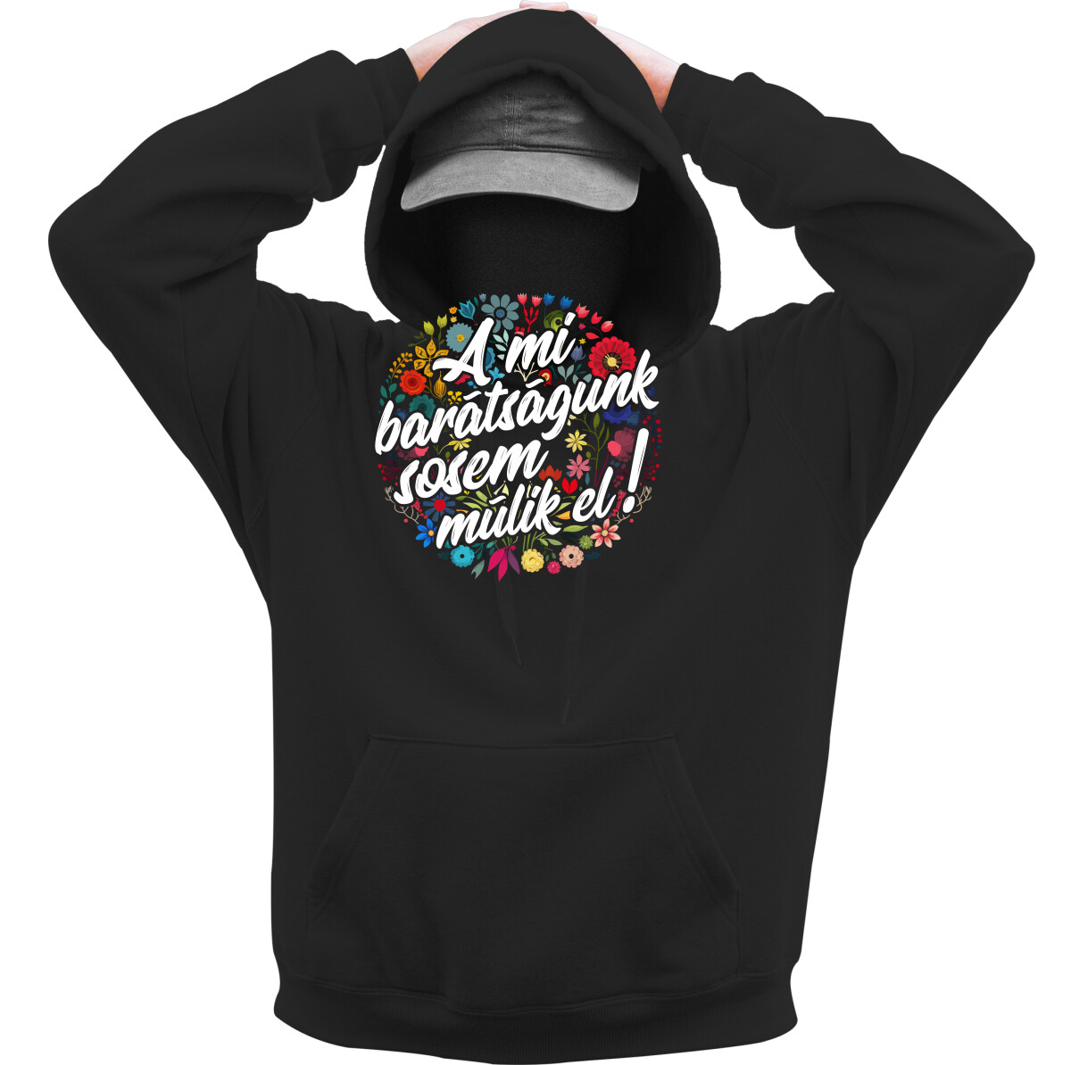 Kapucnis belebújós pulóver