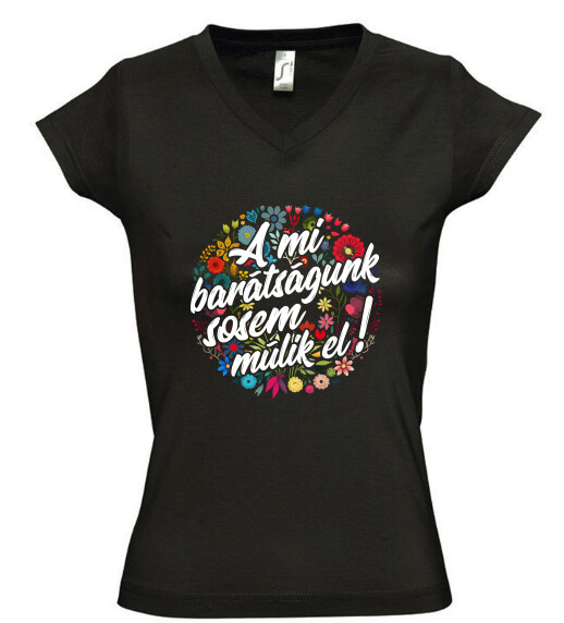 Női V nyakú póló