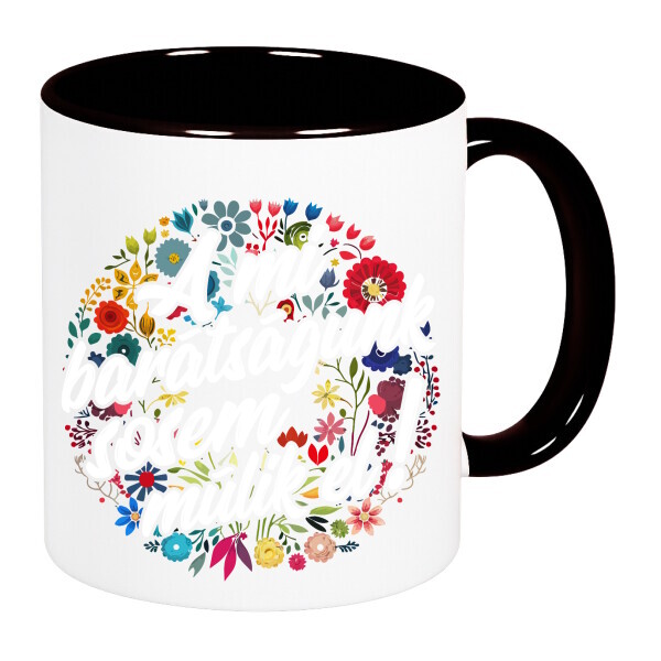 Színes fülű és belsejű bögre