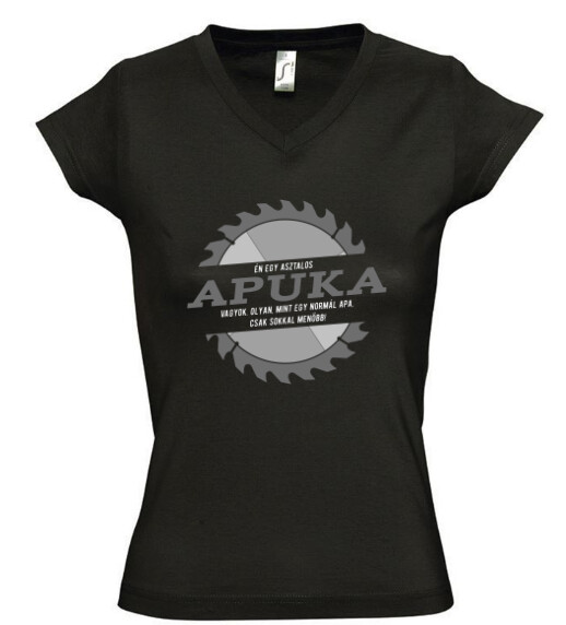 Női V nyakú póló