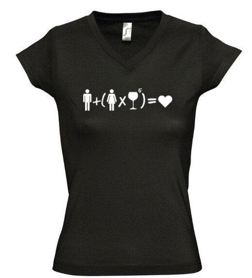 Női V nyakú póló