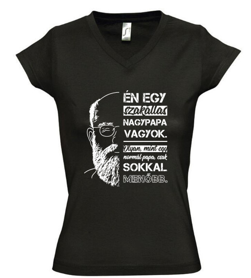 Női V nyakú póló