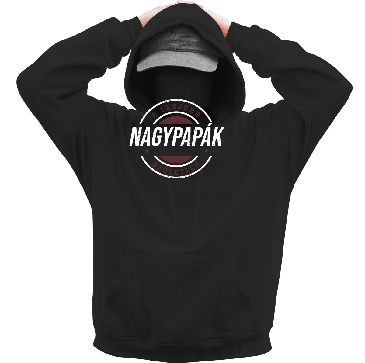 Kapucnis belebújós pulóver