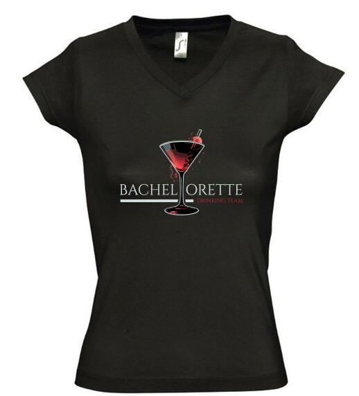 Női V nyakú póló