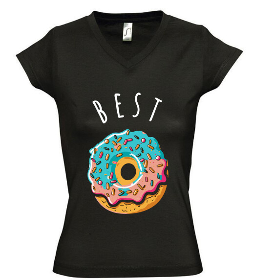 Női V nyakú póló