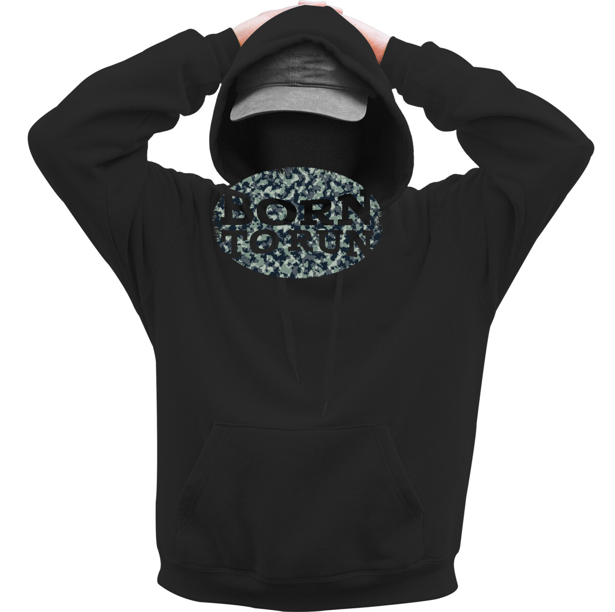 Kapucnis belebújós pulóver