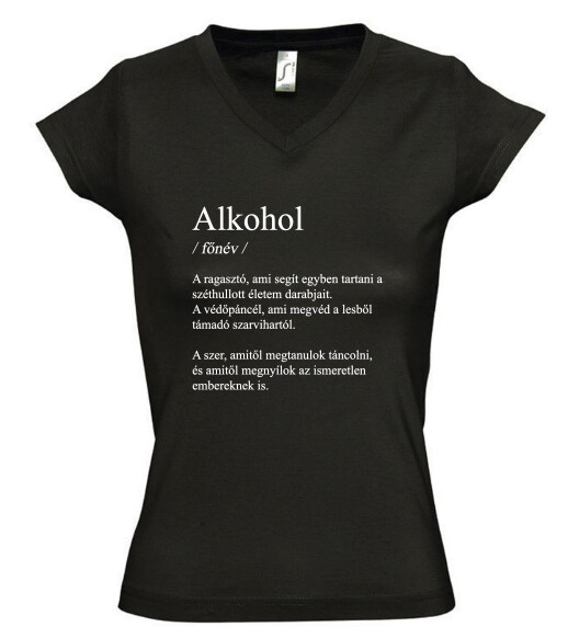 Női V nyakú póló