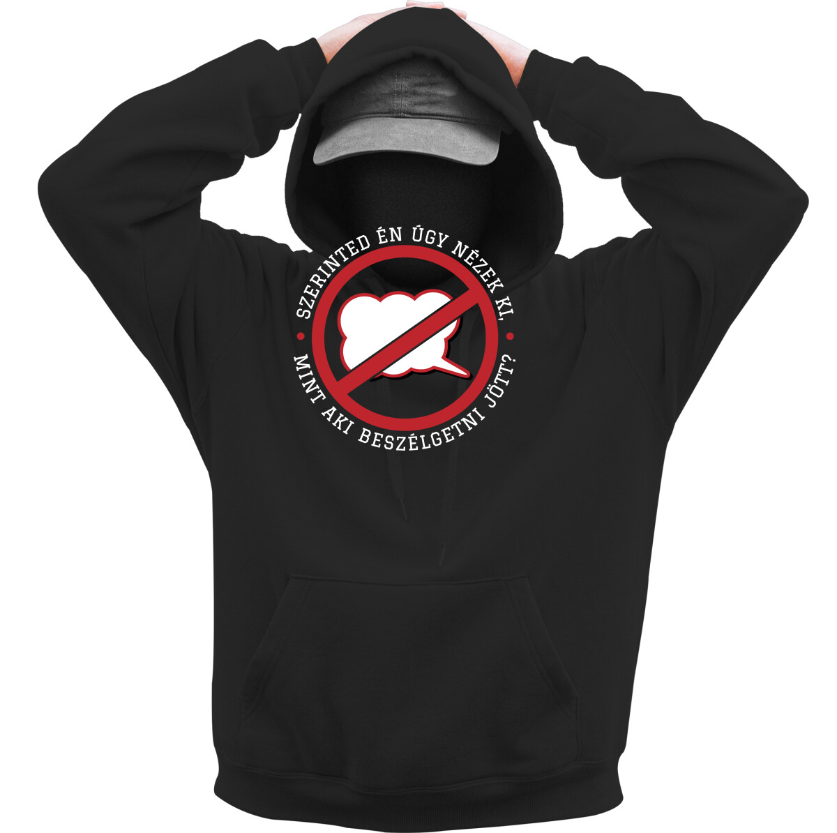 Kapucnis belebújós pulóver