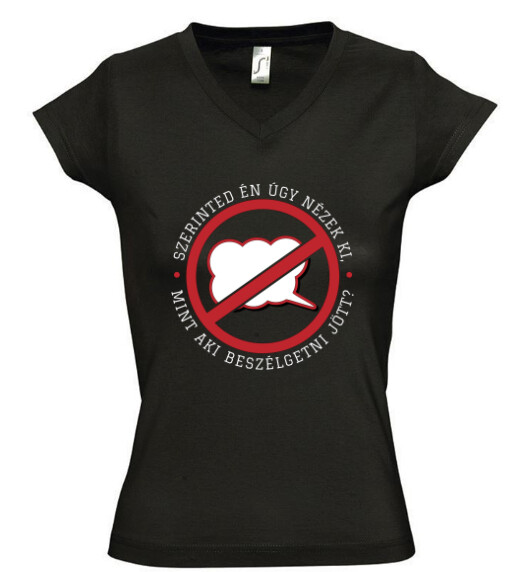 Női V nyakú póló